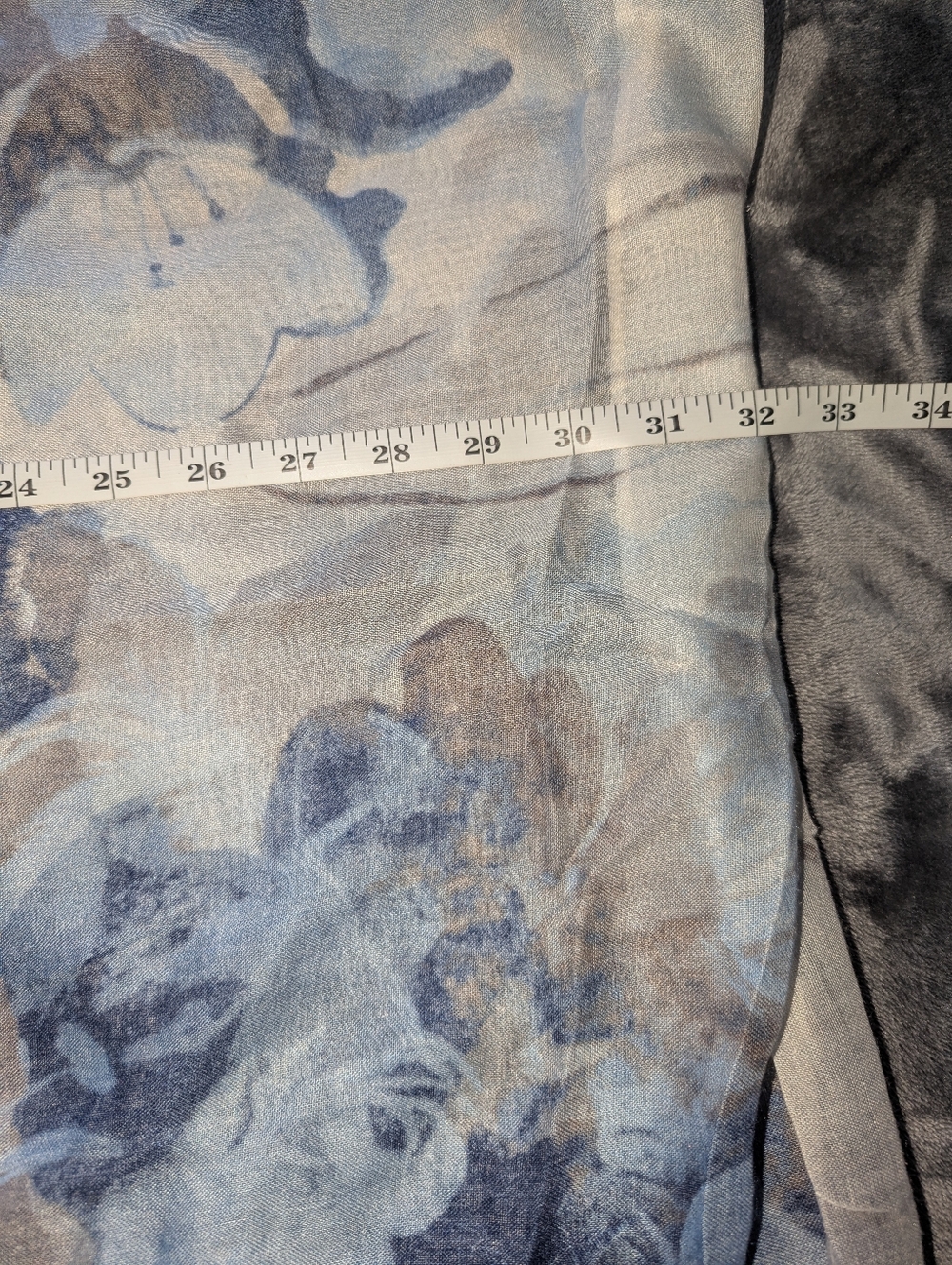 Floral Semi-Sheer Kimono with Raw Hem Slight FLAW OS - Picture 9 of 11